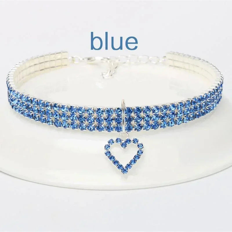 Pat and Pet Emporium | Pet Collars | Rhinestone Heart Collar