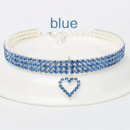 Pat and Pet Emporium | Pet Collars | Rhinestone Heart Collar