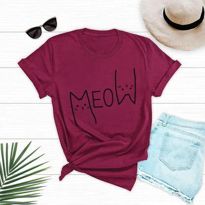 Pat and Pet Emporium | Pet Lovers | Shirts | Meow Cat Print Tee
