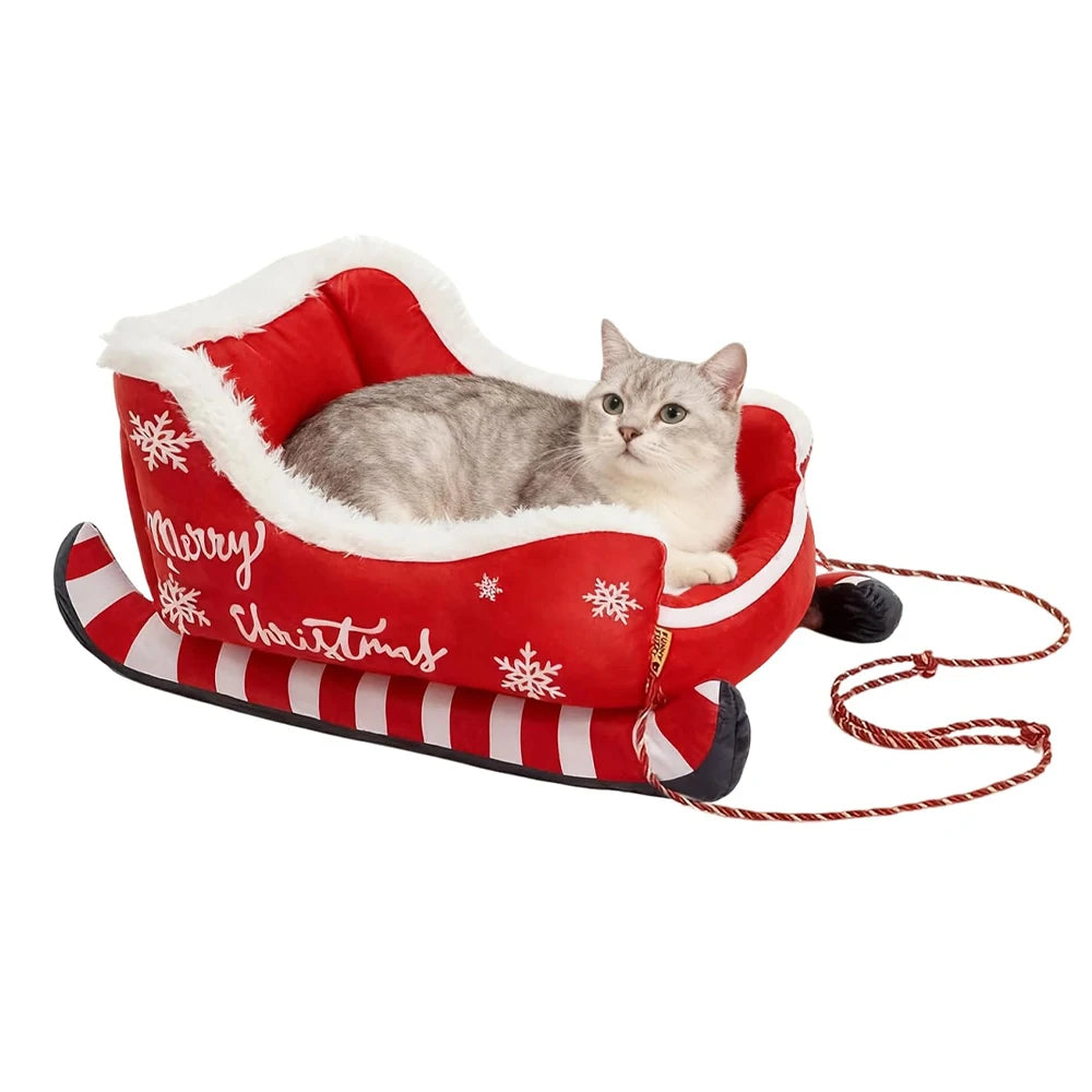 Pat and Pet Emporium | Pet Beds | Christmas Sleigh Pet Bed