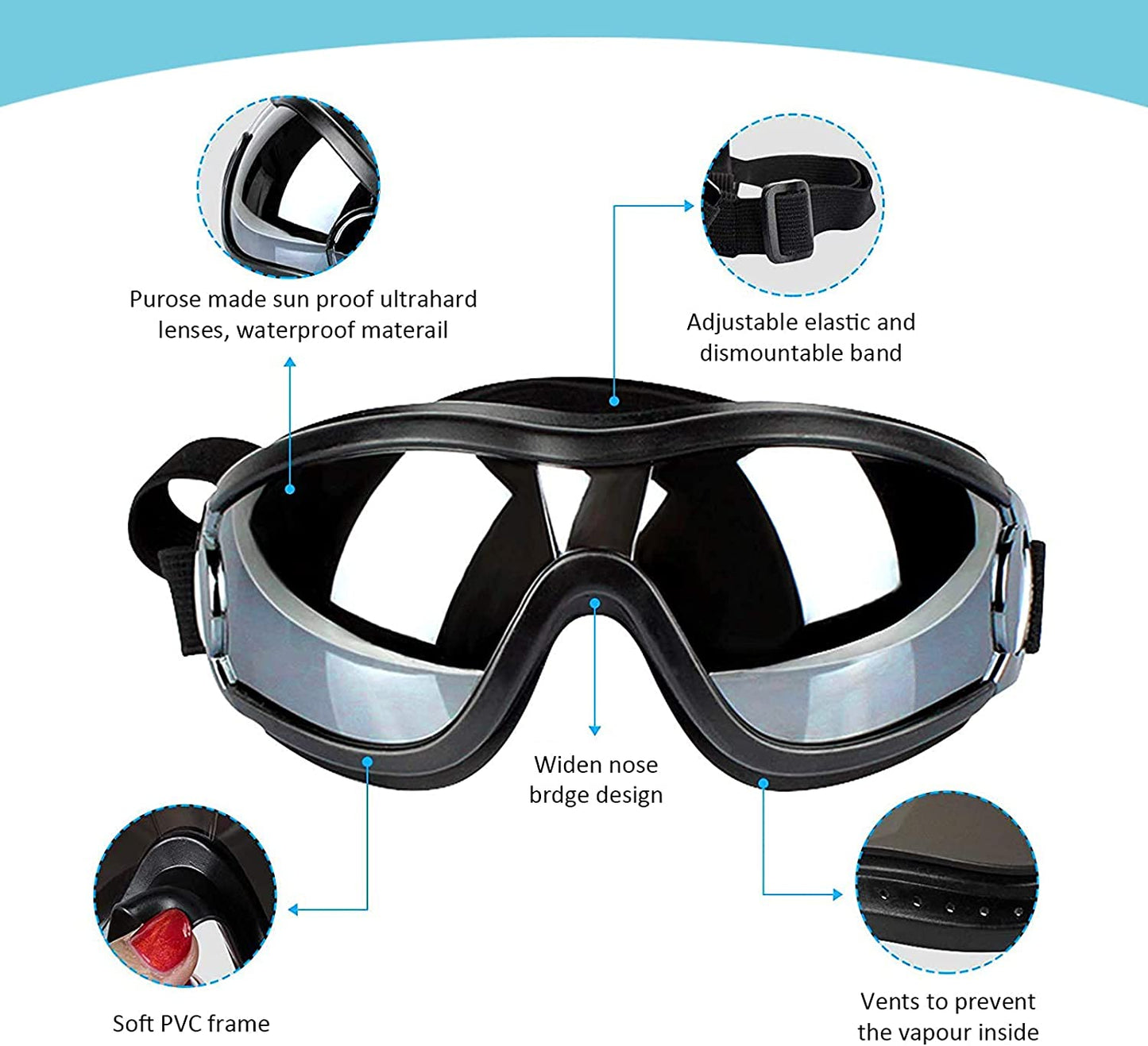 Pat and Pet Emporium | Pet Sunglasses | Adjustable Goggles