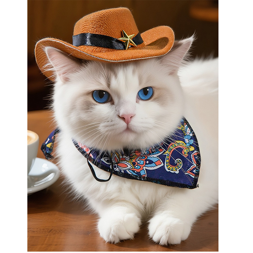 Pat and Pet Emporium | Pet Hats | Paisley Print Pet Scarf & Hat
