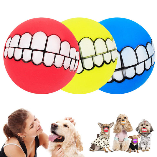Pat and Pet Emporium | Pet Chew Toys | Pet Ball Teeth Pattern Dog Toy 3 Pcs
