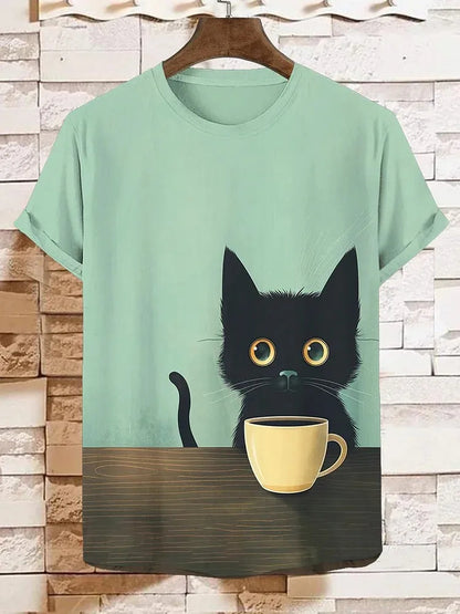 Pat and Pet Emporium | Pet Lovers | Shirts | Unisex Cartoon Cat Tee