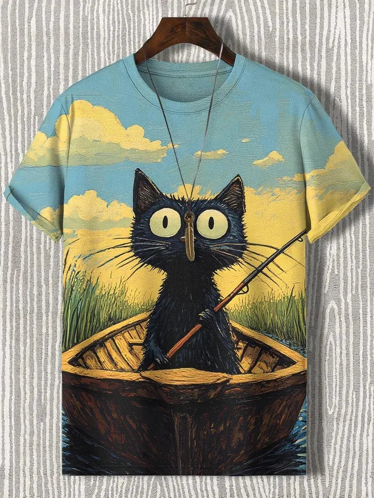 Pat and Pet Emporium | Pet Lovers | Shirts | Unisex Cartoon Cat Tee