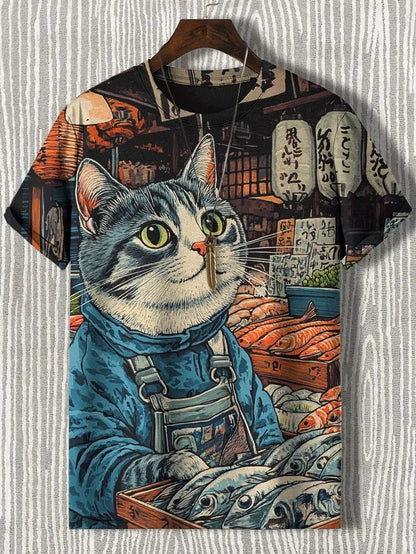 Pat and Pet Emporium | Pet Lovers | Shirts | Unisex Cartoon Cat Tee