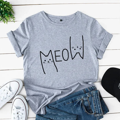 Pat and Pet Emporium | Pet Lovers | Shirts | Meow Cat Print Tee