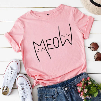 Pat and Pet Emporium | Pet Lovers | Shirts | Meow Cat Print Tee