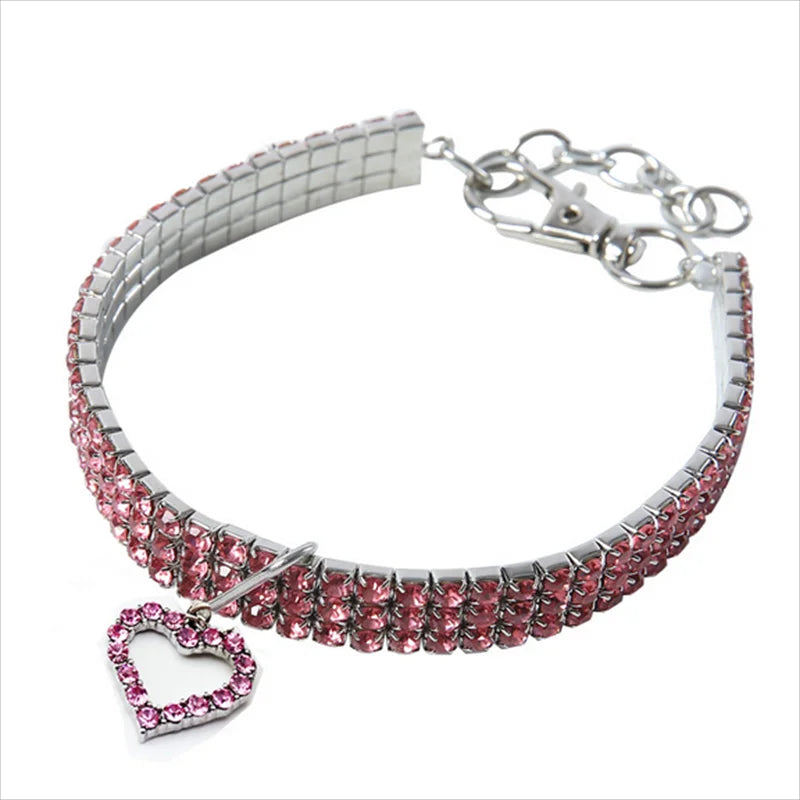 Pat and Pet Emporium | Pet Collars | Rhinestone Heart Collar