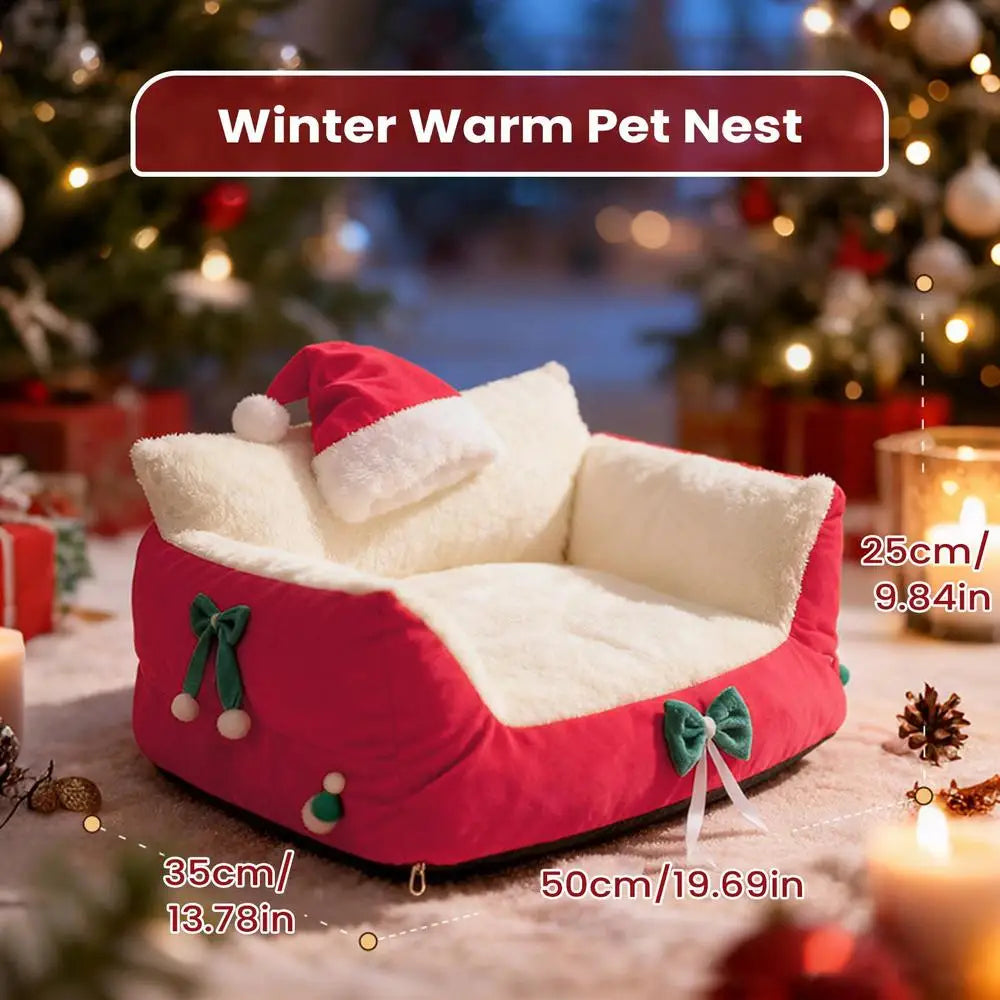 Pat and Pet Emporium | Pet Beds | Plush Christmas Pet Bed