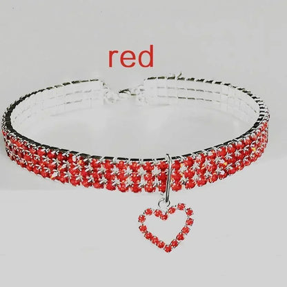Pat and Pet Emporium | Pet Collars | Rhinestone Heart Collar