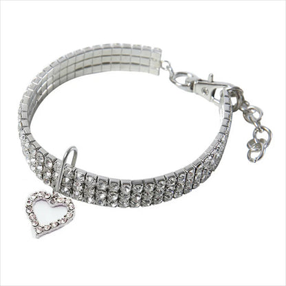 Pat and Pet Emporium | Pet Collars | Rhinestone Heart Collar