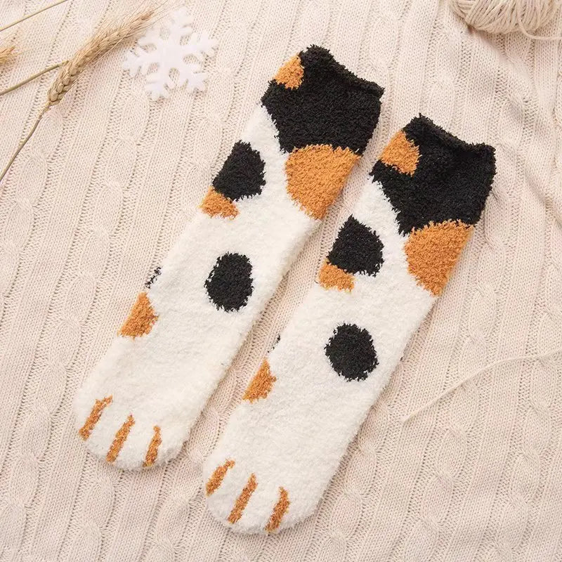 Pat and Pet Emporium | Socks | Women's Fluffy Animal Paw Socks
