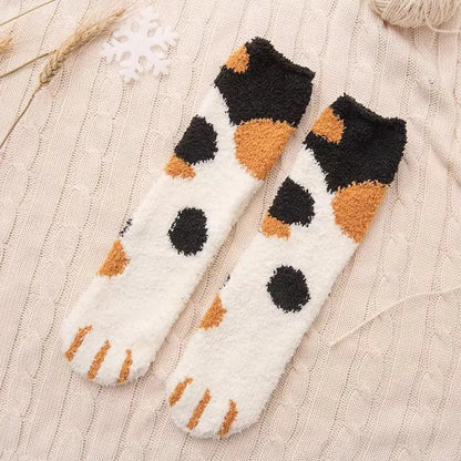 Pat and Pet Emporium | Socks | Women's Fluffy Animal Paw Socks