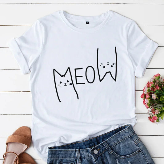 Pat and Pet Emporium | Pet Lovers | Shirts | Meow Cat Print Tee