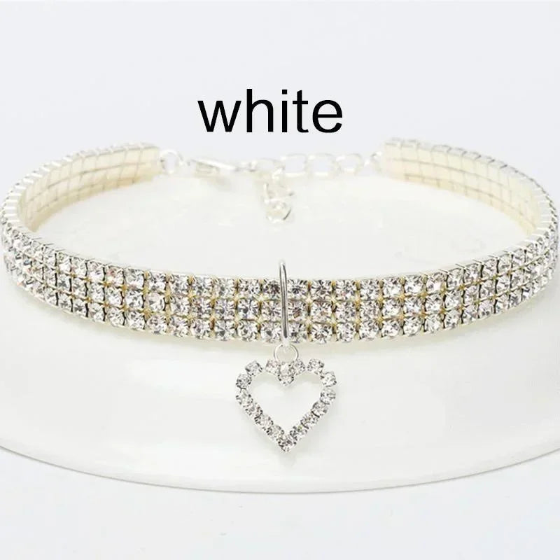 Pat and Pet Emporium | Pet Collars | Rhinestone Heart Collar