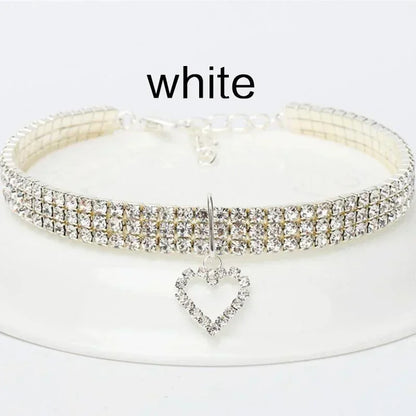 Pat and Pet Emporium | Pet Collars | Rhinestone Heart Collar