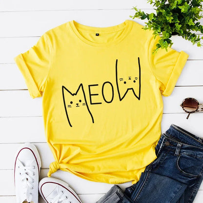 Pat and Pet Emporium | Pet Lovers | Shirts | Meow Cat Print Tee