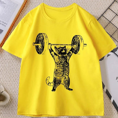 Pat and Pet Emporium | Pet Lovers | Shirts | Unisex Weight Lifting Cat Tee
